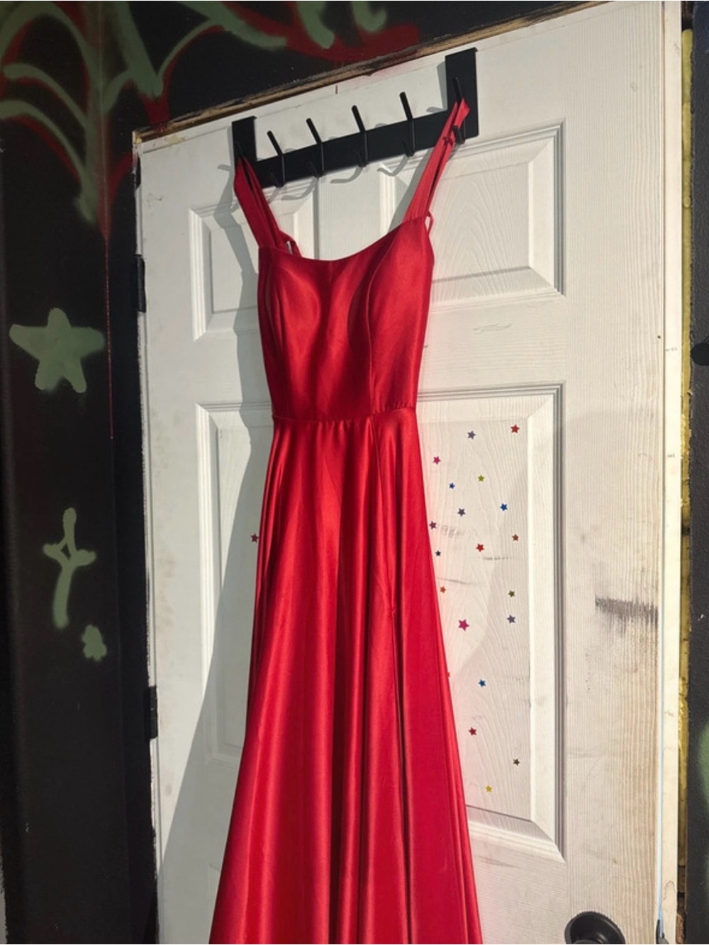 B. Smart Red Satin Maxi Dress
